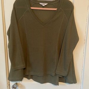 Jack by BB Dakota Olive Green V-Neck Top
